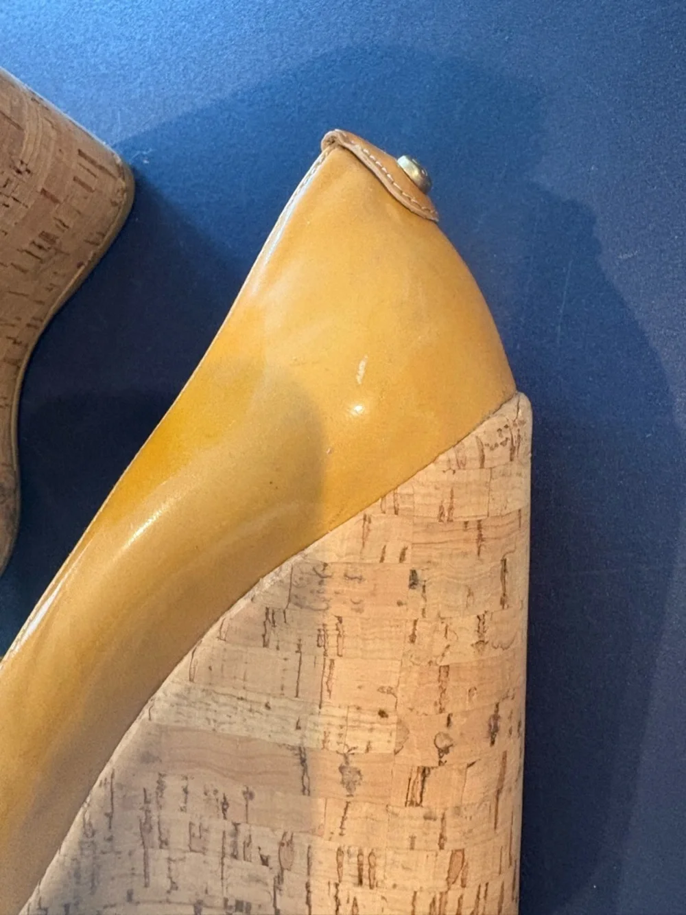 Stuart Weitzman Patent Cork Wedge - Picture 5 of 7